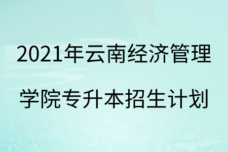 2021年云南經(jīng)濟管理學(xué)院專升本招生計劃