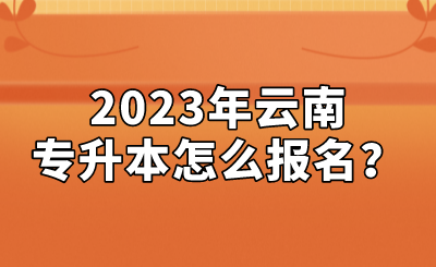 2023年云南專升本怎么報名？.png