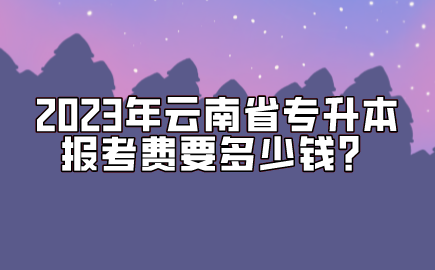 2023年云南省專升本報考費(fèi)