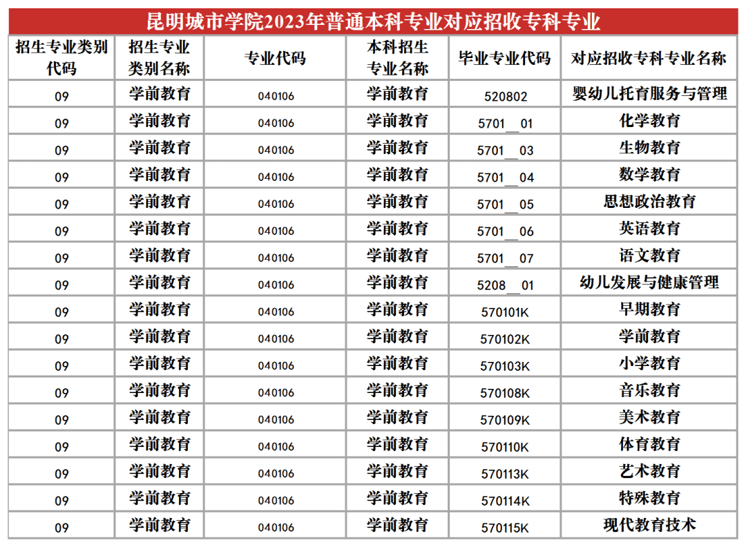 2023年昆明城市學(xué)院專升本招生專業(yè)