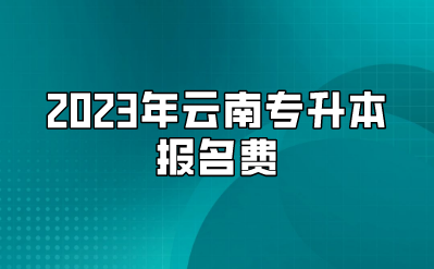 2023年云南專升本報名費