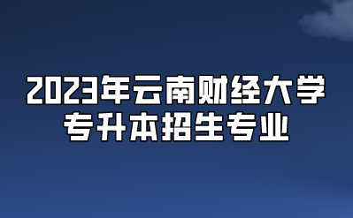 2023年云南財(cái)經(jīng)大學(xué)專升本招生專業(yè)