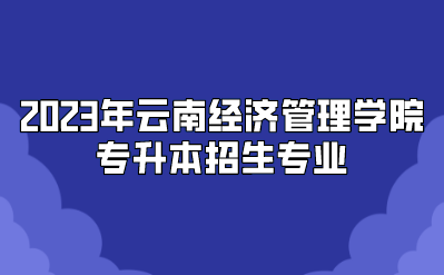 2023年云南經(jīng)濟(jì)管理學(xué)院專升本招生專業(yè)