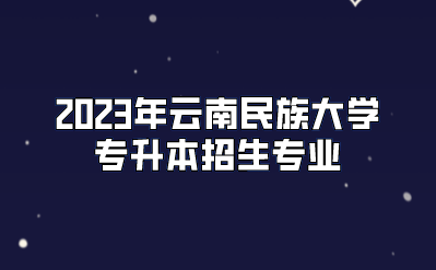 2023年云南民族大學(xué)專(zhuān)升本招生專(zhuān)業(yè)