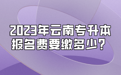 2023年云南專(zhuān)升本報(bào)名費(fèi)要繳多少？