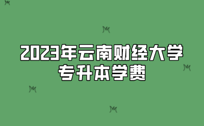 2023年云南財經(jīng)大學(xué)專升本學(xué)費