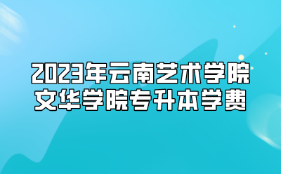2023年云南藝術(shù)學(xué)院文華學(xué)院專升本學(xué)費(fèi)