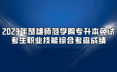 2023年楚雄師范學(xué)院專升本免試考生職業(yè)技能綜合考查成績(jī)