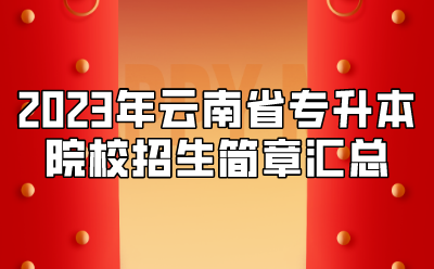 2023年云南省專(zhuān)升本院校招生簡(jiǎn)章匯總