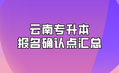 云南專升本報(bào)名確認(rèn)點(diǎn)匯總