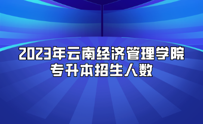 2023年云南經(jīng)濟(jì)管理學(xué)院專升本招生人數(shù)