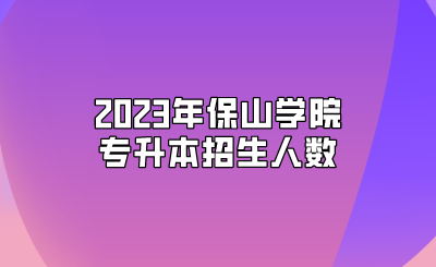 2023年保山學(xué)院專升本招生人數(shù)