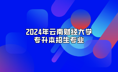 2024年云南財(cái)經(jīng)大學(xué)專升本招生專業(yè)