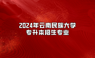 2024年云南民族大學專升本招生專業(yè)