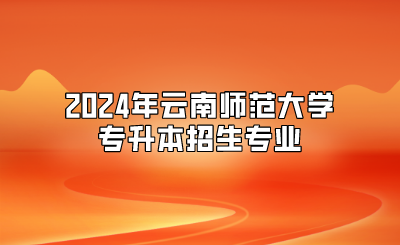 2024年云南師范大學(xué)專升本招生專業(yè)
