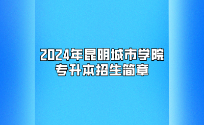 2024年昆明城市學(xué)院專升本招生簡章