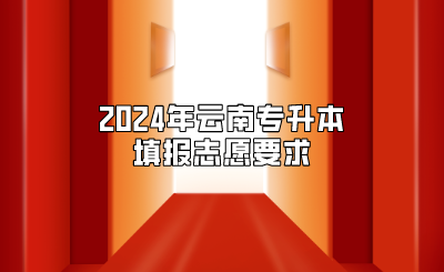 2024年云南專升本填報志愿要求