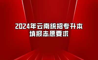 2024年云南統(tǒng)招專升本填報(bào)志愿要求