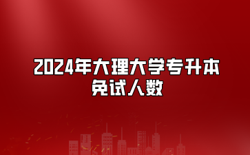 2024年大理大學(xué)專升本免試人數(shù)