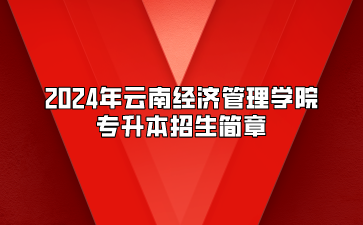 2024年云南經(jīng)濟(jì)管理學(xué)院專升本招生簡(jiǎn)章