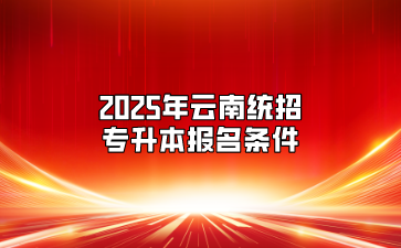 2025年云南統(tǒng)招專升本報名條件